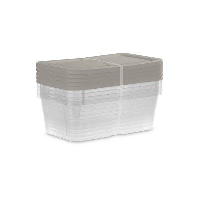 5pk 6qt Clear Storage Boxes Gray - Room Essentials&#8482; | Target