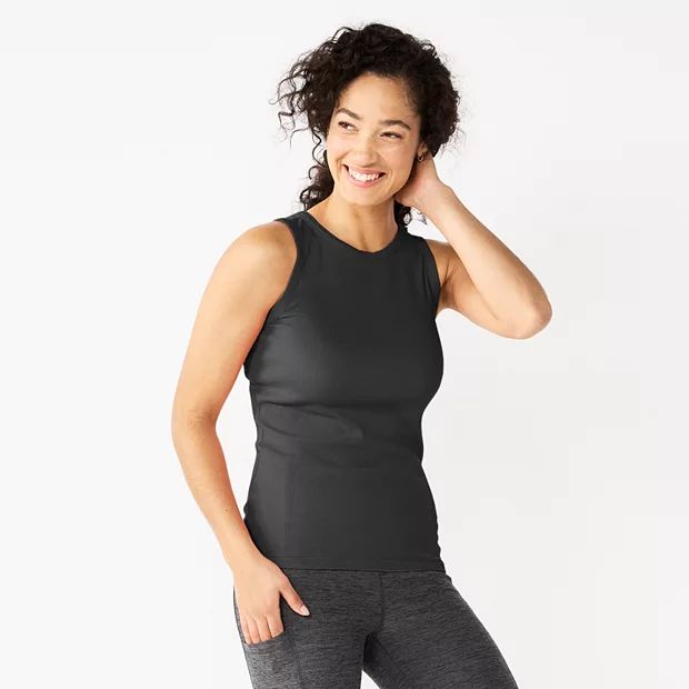 Women's Sonoma Goods For Life® Slim Fit High Neck Rib Tank | Kohl's