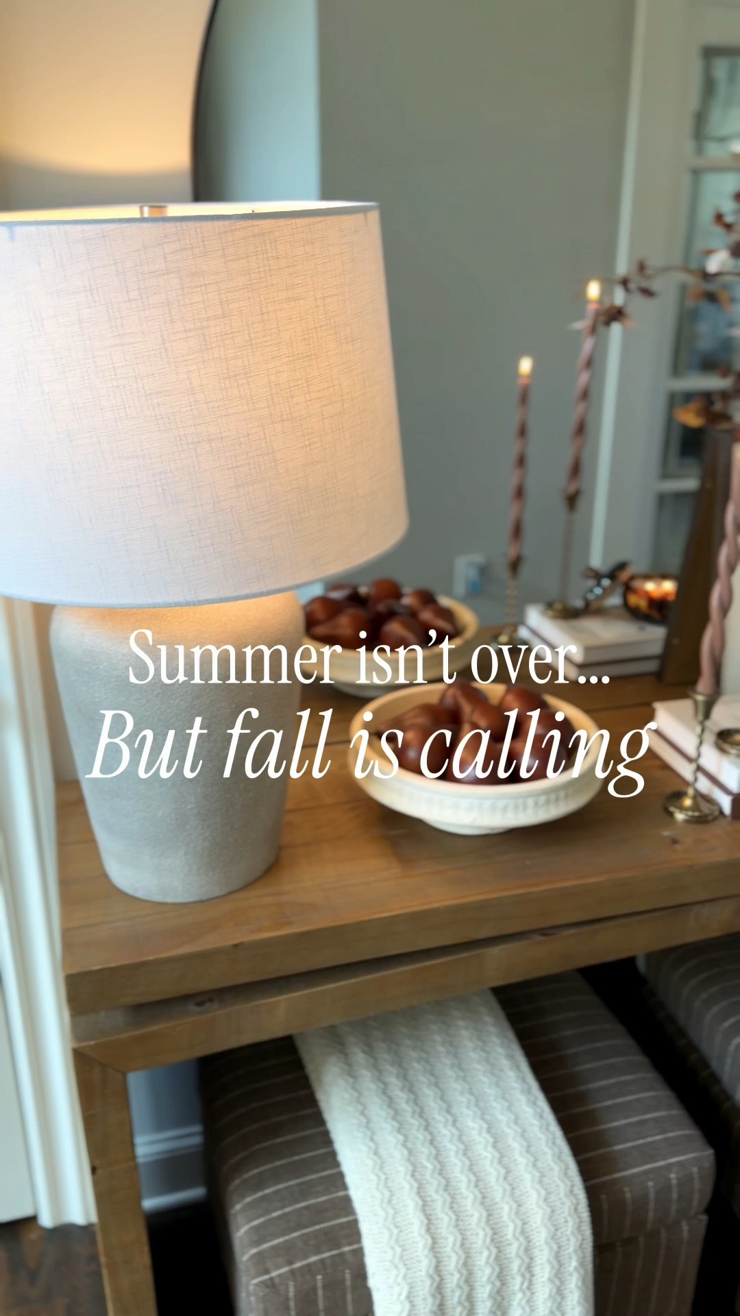 Summer isn’t over… but fall is calling. 🤎🍂

It might still be 100° outside, but inside I’m slowly starting to bring in those warm, cozy touches that make it feel like fall. A few seasonal stems, richer textures, and warmer tones are all it takes to start transitioning your home without going full fall just yet.

This is just the beginning, and I can’t wait to share all the cozy finds, styling ideas, and fall inspiration with you this season! 🍁

#fallhomedecor #falldecorideas #cozyhome #seasonaldecor #fallhome

#LTKHome #LTKSeasonal