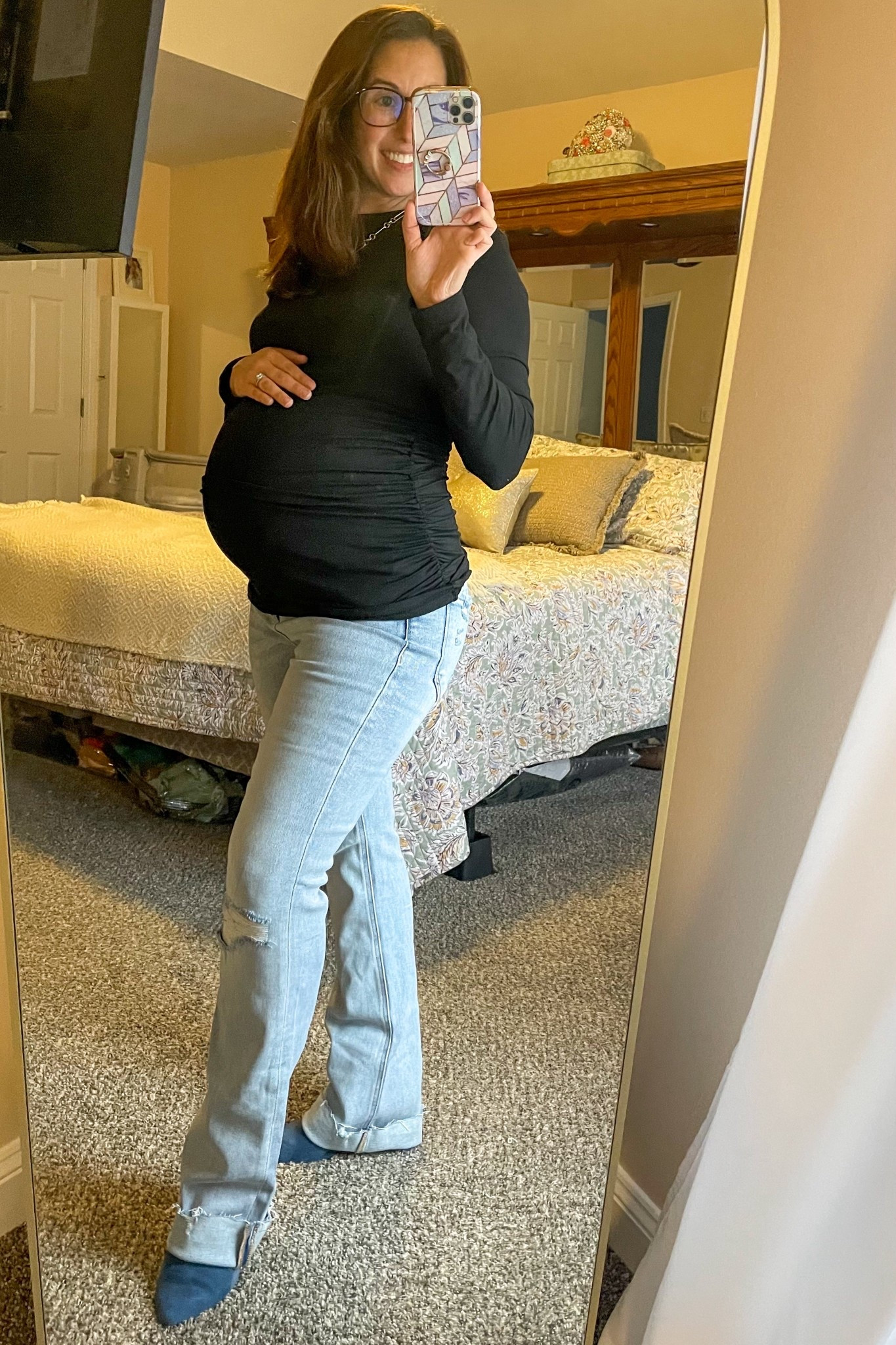 TARGET Pink Blush Maternity Jeans! Yes target sells this brand but it’s online only. 

Maternity shirt from Amazon, which is a staple !

5ft size 27 ( they were a tad too long so I did fold them at the end which made them look cuter)! 

#maternityjeans #targetmaternity #datenight #staple #jeans #mamatobe #short #preggo #ltkgiftguide #baby #fallvibes #pregnantclothes #fallboots #thanksgiving #maternityclothes #maternityshirt 

#LTKBaby #LTKBump #LTKSaleAlert
