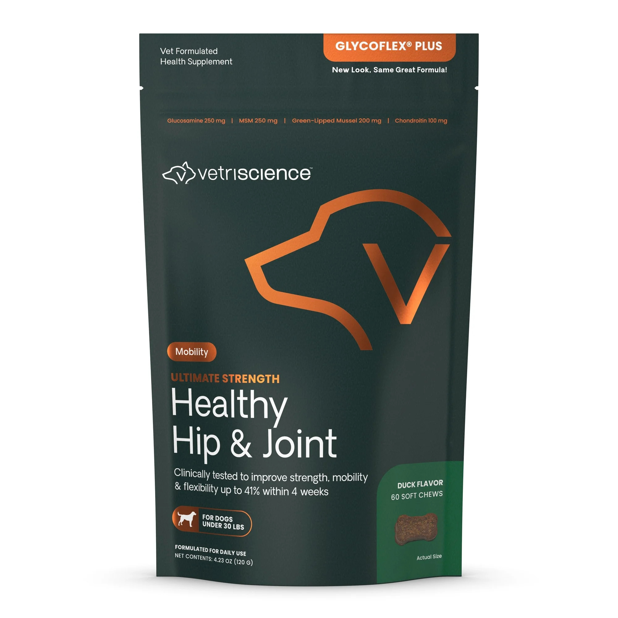 VetriScience Ultimate Strength Healthy Hip & Joint Care Supplement Chew for SM Dog, Duck, 60 Ct B... | Walmart (US)