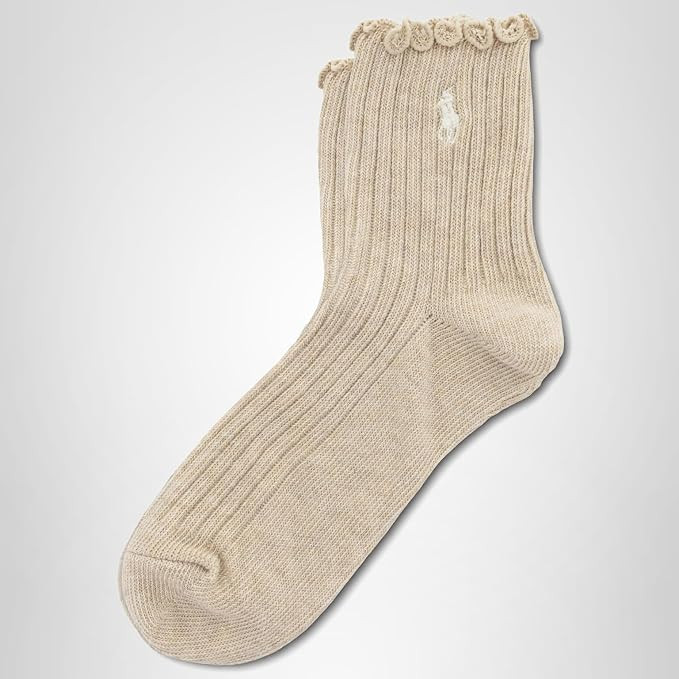 POLO RALPH LAUREN Women's Lettuce Edge Ankle Socks - 1 Pair Pack - Sustainable Cotton Comfort | Amazon (US)