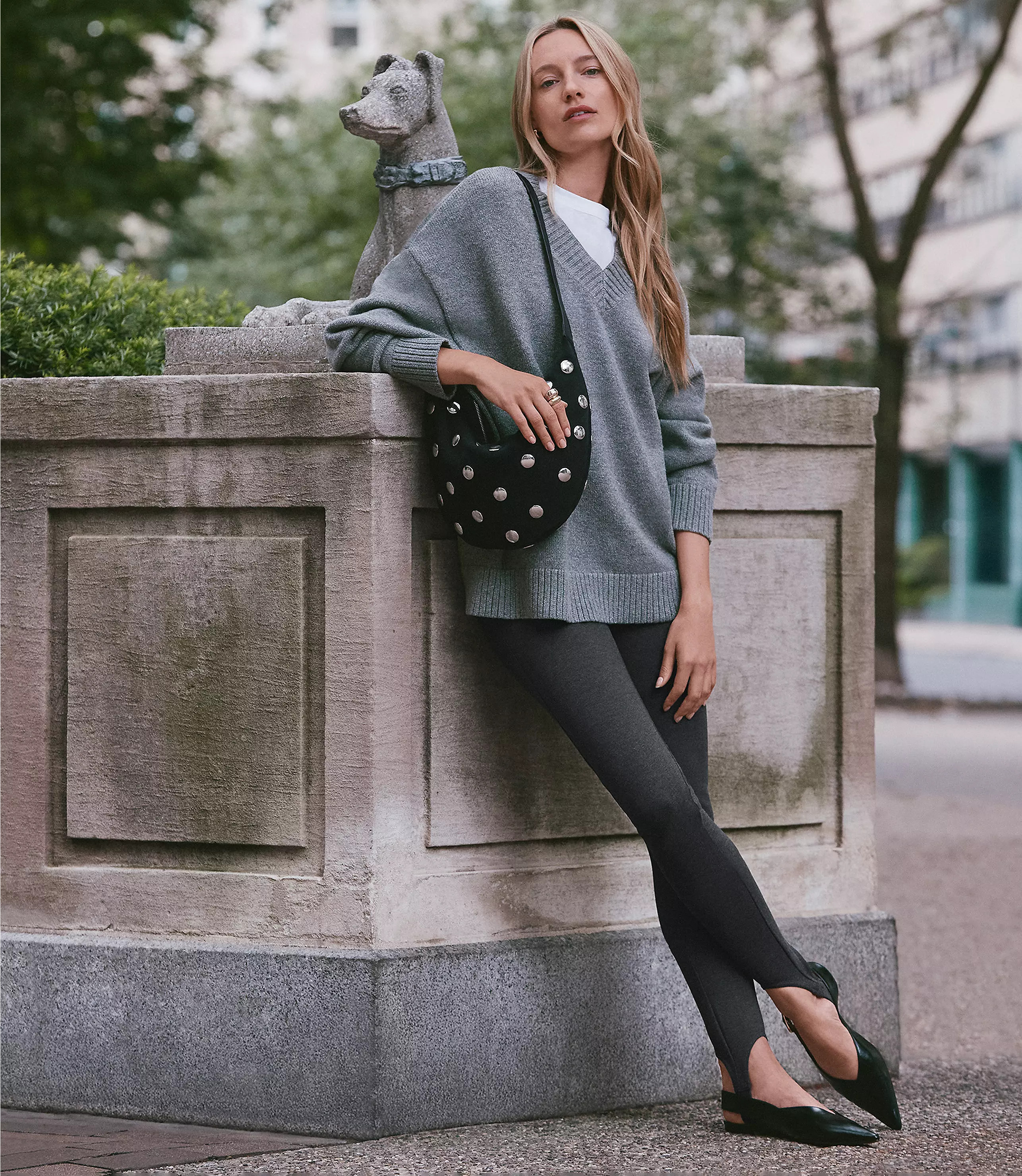 Petite Stirrup Leggings in Heathered Ponte | LOFT