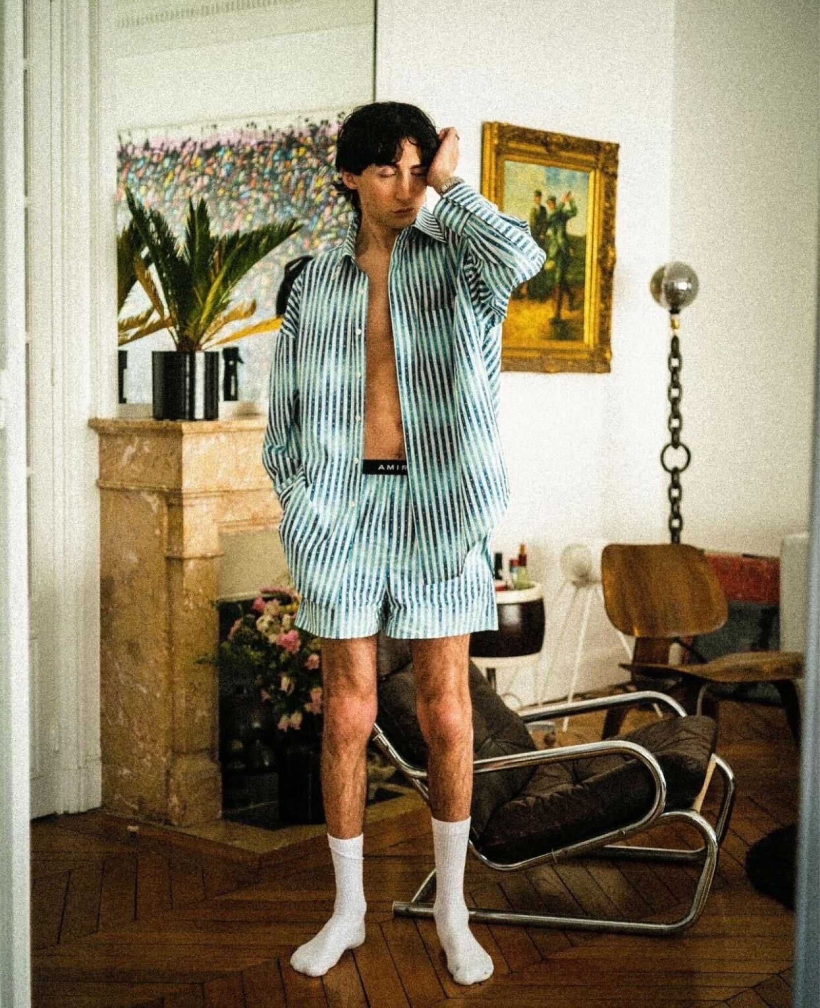 Saturday morning. Wearing silk shorts and silk shirt from Amri. Men fashion, outfit inspiration, matching set, ready to wear men. #amri

#LTKeurope #LTKstyletip #LTKSeasonal