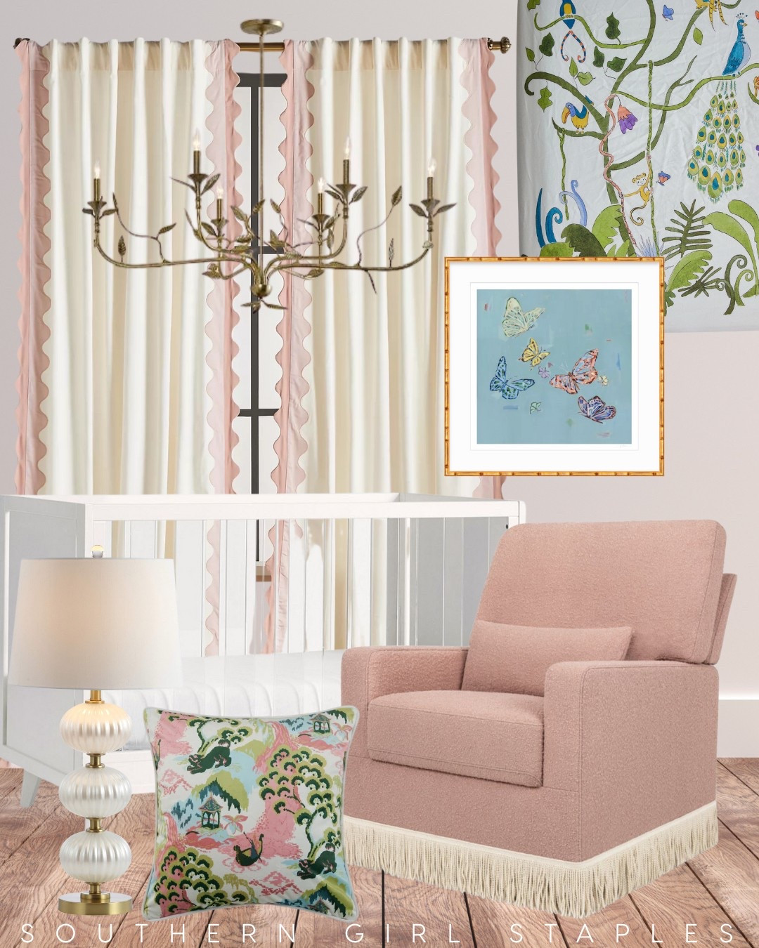 Mood Board Monday with this dreamy baby girl nursery 🩷 A mix of classic, Grandmillenial, and modern pieces! 

#LTKBump #LTKFamily #LTKBaby