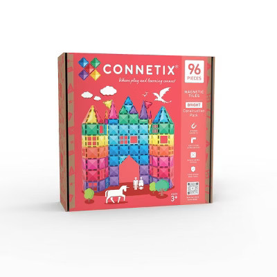 CONNETIX Magnetic Tiles Bright Construction Pack Building Blocks 96pc: Educational Creative Thinking Set | Target
