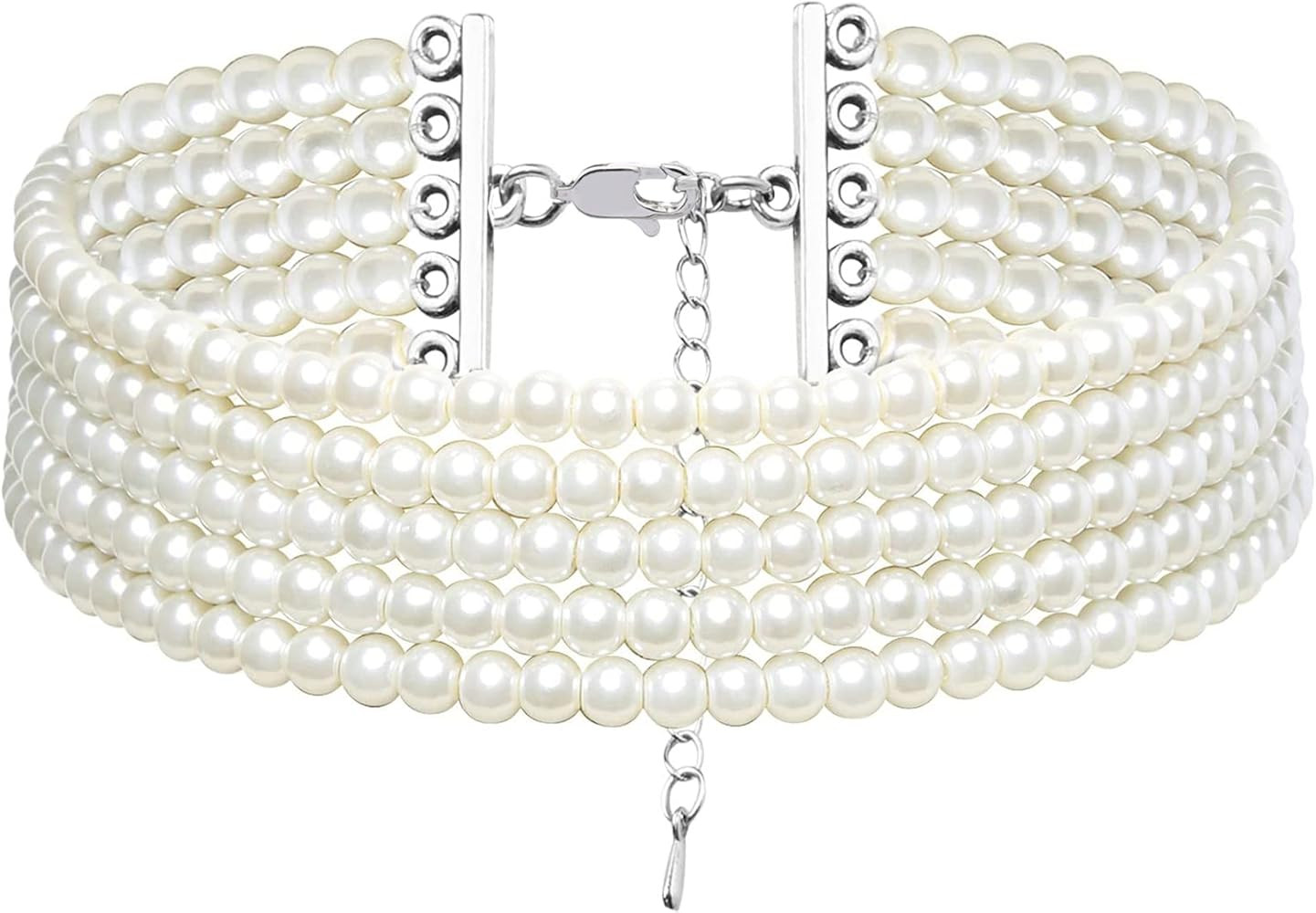 BABEYOND Round Imitation Pearl Choker Necklace Multi Strands Choker 20s Flapper Necklace Accessor... | Amazon (US)