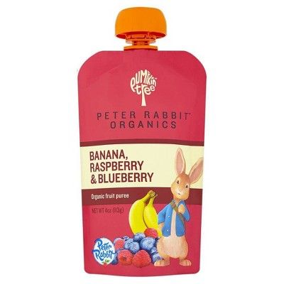 Peter Rabbit Organics Banana Raspberry & Blueberry Baby Food Pouch - 4oz | Target