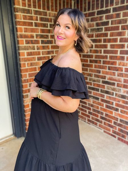 A ruffle shoulder dress is always a good idea! This one is available in regular sizes or as a plus size dress up to 4X. IT’S ONLY $26!!!! 🙌🏻 It would be perfect to take as a vacation outfit or to wear as a wedding guest dress! I’m in the XXL. 

#LTKplussize #LTKwedding #LTKfindsunder50