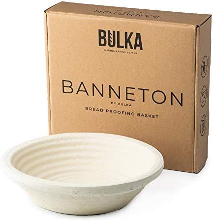Bulka Banneton Bread Proofing Basket Spruce Wood Pulp Round 9" Groove, Sourdough Bread Baking Sup... | Amazon (US)