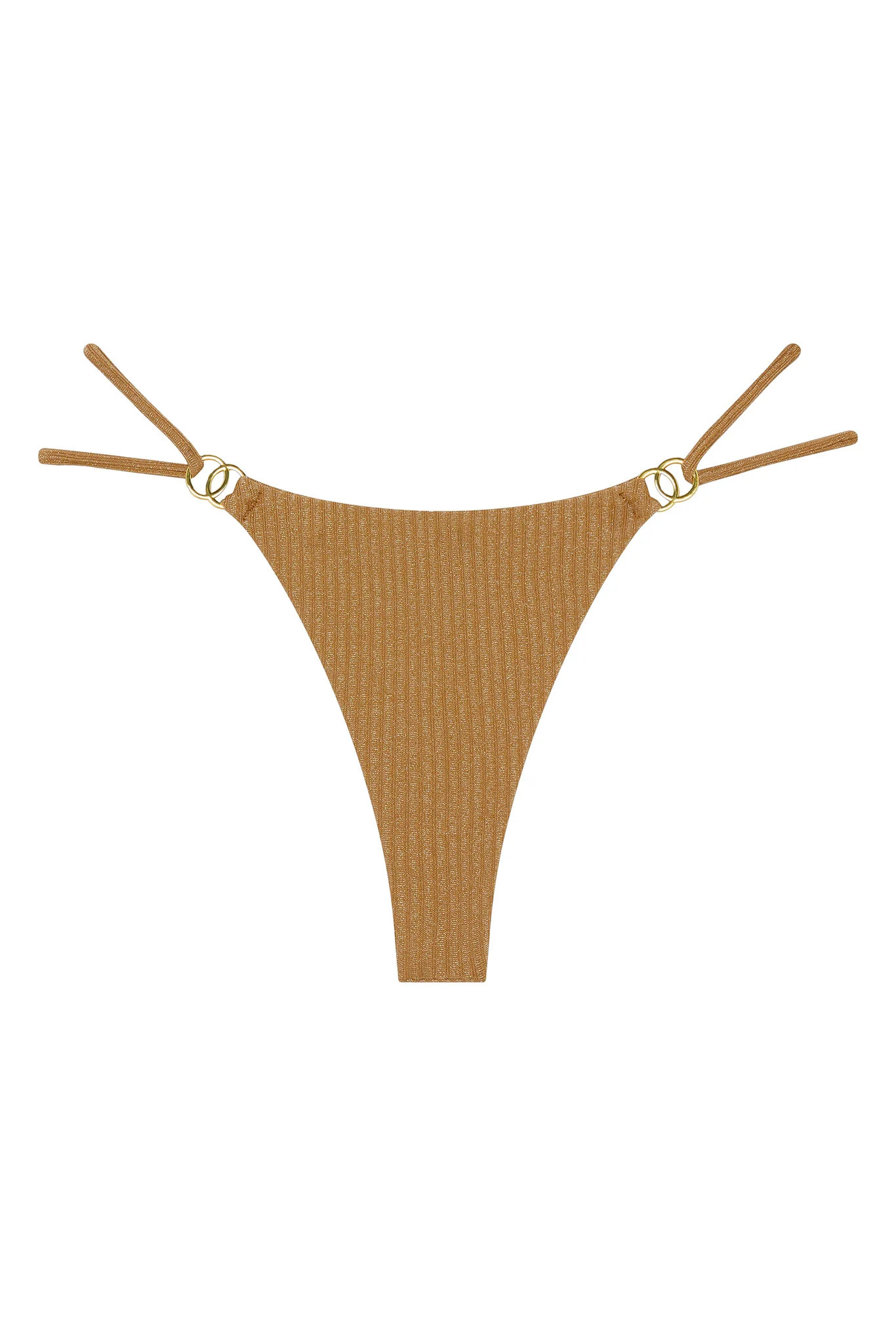 Petit Ermitage Bottom - Antique Gold Lurex Rib | Monday Swimwear