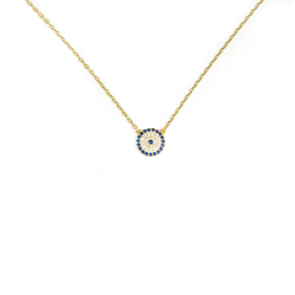 Dainty Evil Eye Round Necklace | The Sis Kiss