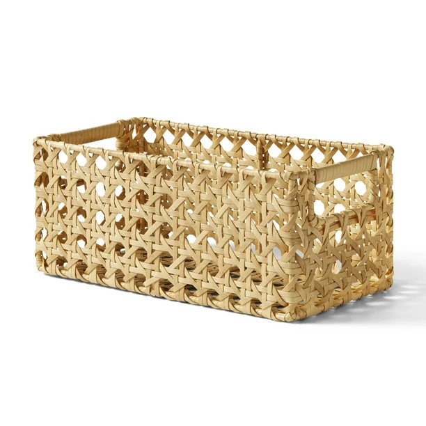 Better Homes & Gardens Natural Cane Weave Basket Set, 2-Piece | Walmart (US)
