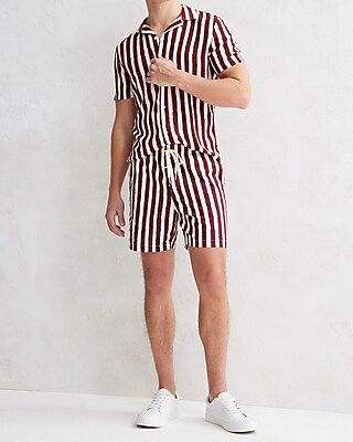 Striped Drawstring Shorts | Express