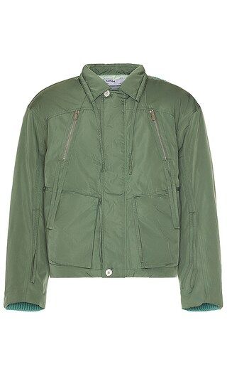 Contrast Knitted Flight Jacket in Laurel Green | Revolve Clothing (Global)