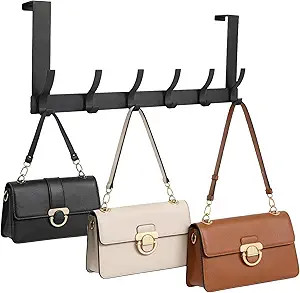 Over The Door Purse Organizer Purse Rack with 12 Hooks Design ,Hanging Handbag Organizer Storage ... | Amazon (US)