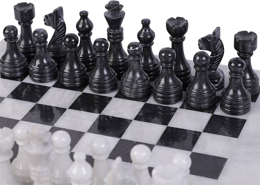 12 Inch Luxury Marble Chess Set – Marble Chess Boards for Adults – Classic Chess Sets for Adults with Handcrafted Stone Board & Marble Chess Pieces – Ideal for Home Decor (White & Black) | Amazon (US)