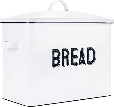 Aesthetic Farmhouse Bread Box For Kitchen Countertop - Extra Large Breadbox Holds 2+ Loaves Of Br... | Amazon (US)