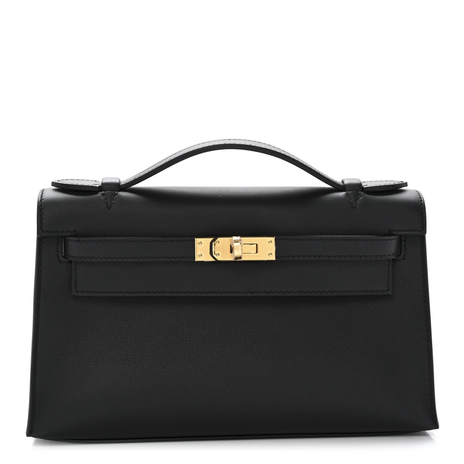 Swift Kelly Pochette Clutch Black | FASHIONPHILE (US)