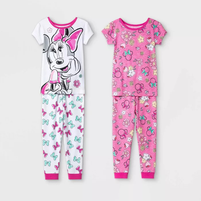 Toddler Girls' 4pc Minnie Mouse Pajama Set - Pink | Target