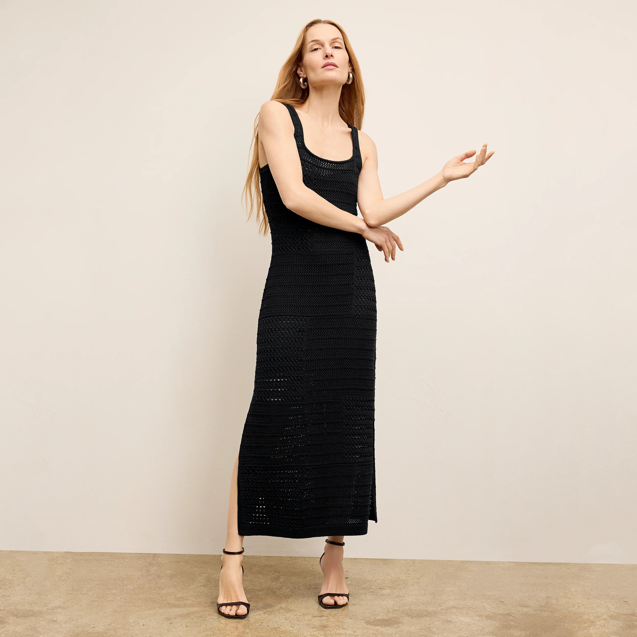 Fina Dress - Crochet Knit :: Black | MM LaFleur