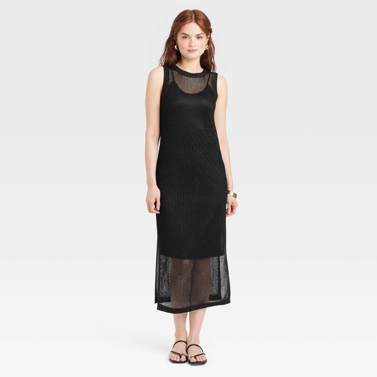 Women's Openwork Midi Tank Dress - A New Day™ | Target