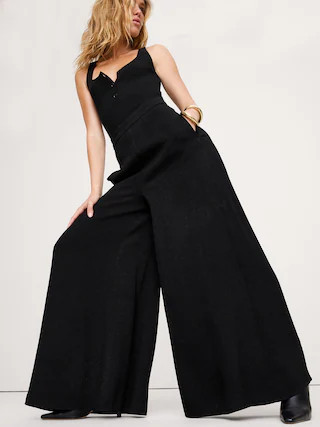 High-Rise Wide-Leg Crepe Palazzo Pant | Banana Republic (US)
