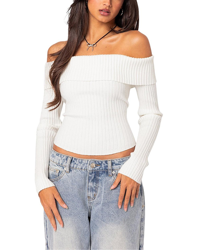 Edikted Lauren Knit Fold Over Top | Bloomingdale's (US)