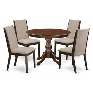 East West Furniture Hartland 5-piece Wood Dining Set in Mahogany/Light Tan | Cymax