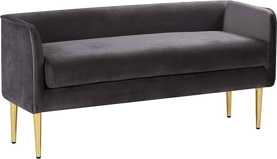 Meridian Furniture Audrey Collection Modern | Contemporary Velvet Upholstered Bench with Sturdy M... | Amazon (US)