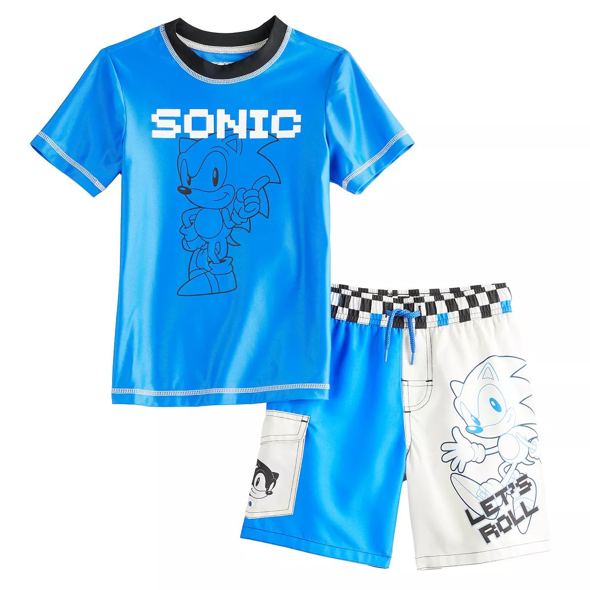 Boys 4-14 Sonic the Hedgehog Rashguard & Trunks Swim Set | Kohl's