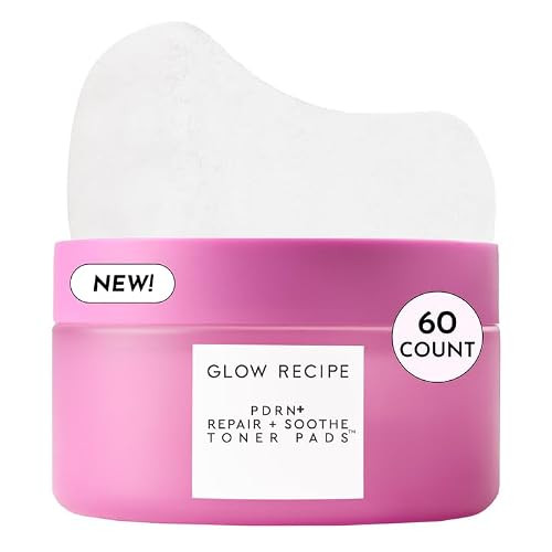 Glow Recipe PDRN+ Repair + Soothe Toner Pads - Fragrance-Free Face Toner Pads for Sensitive Skin - Barrier Repair, Redness Reducing + Calming Hydration with Centella - Korean Skin Care (60 Face Pads) | Amazon (US)