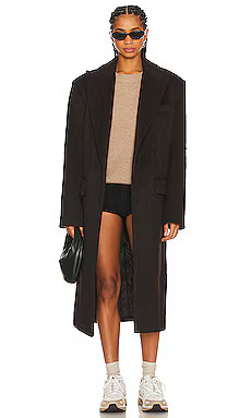 GRLFRND Flora Coat in Dark Brown from Revolve.com | Revolve Clothing (Global)