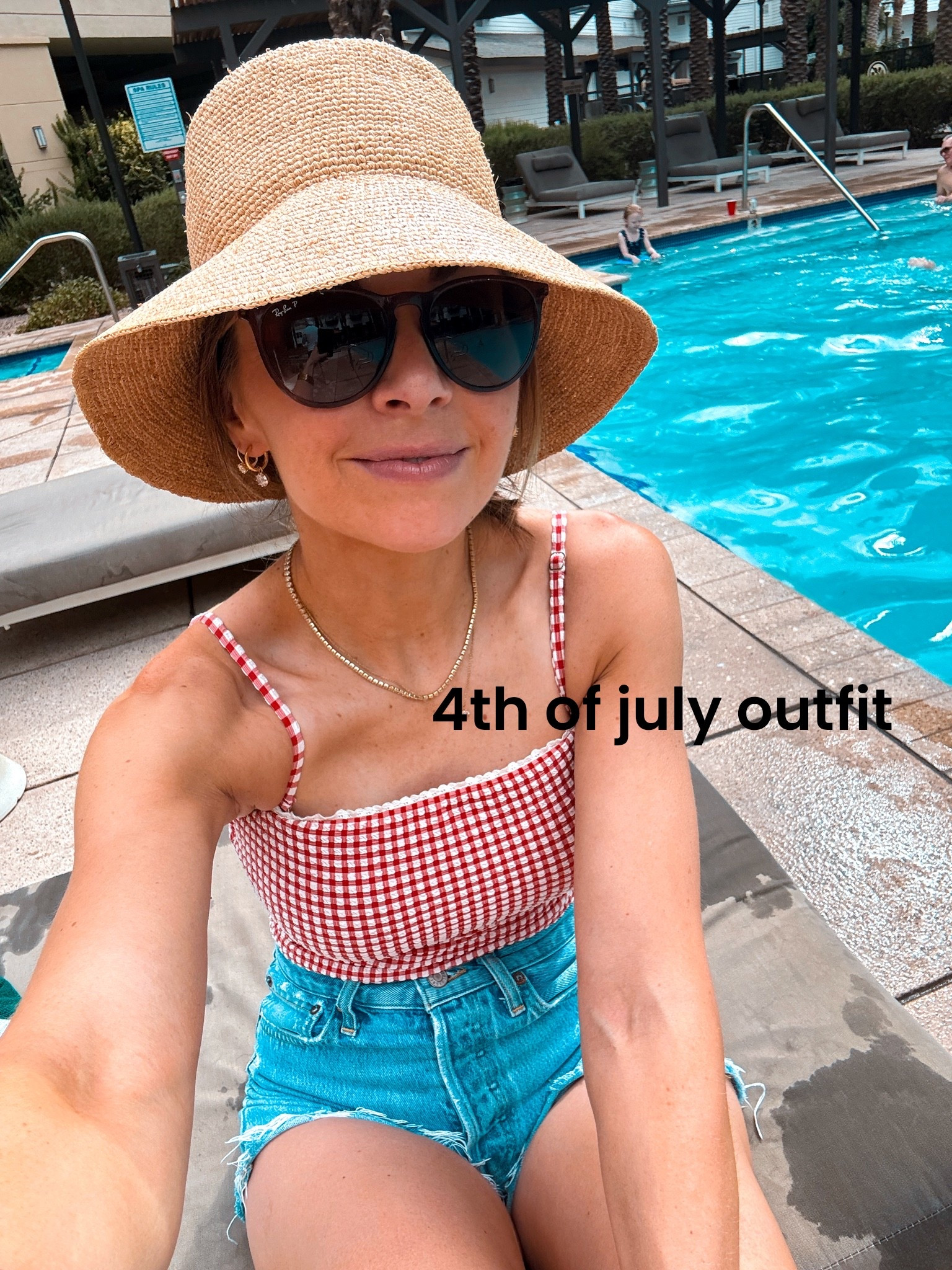 4th of July outfit in this cute gingham suit!