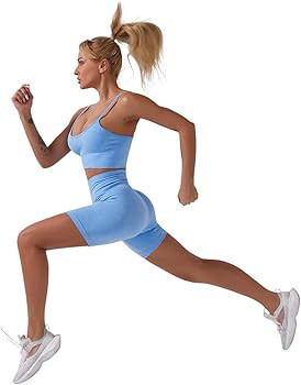 HANERDUN 2 Piece Workout Set for Women Outfit Gym High Waist Leggings with Sport Bra | Amazon (US)