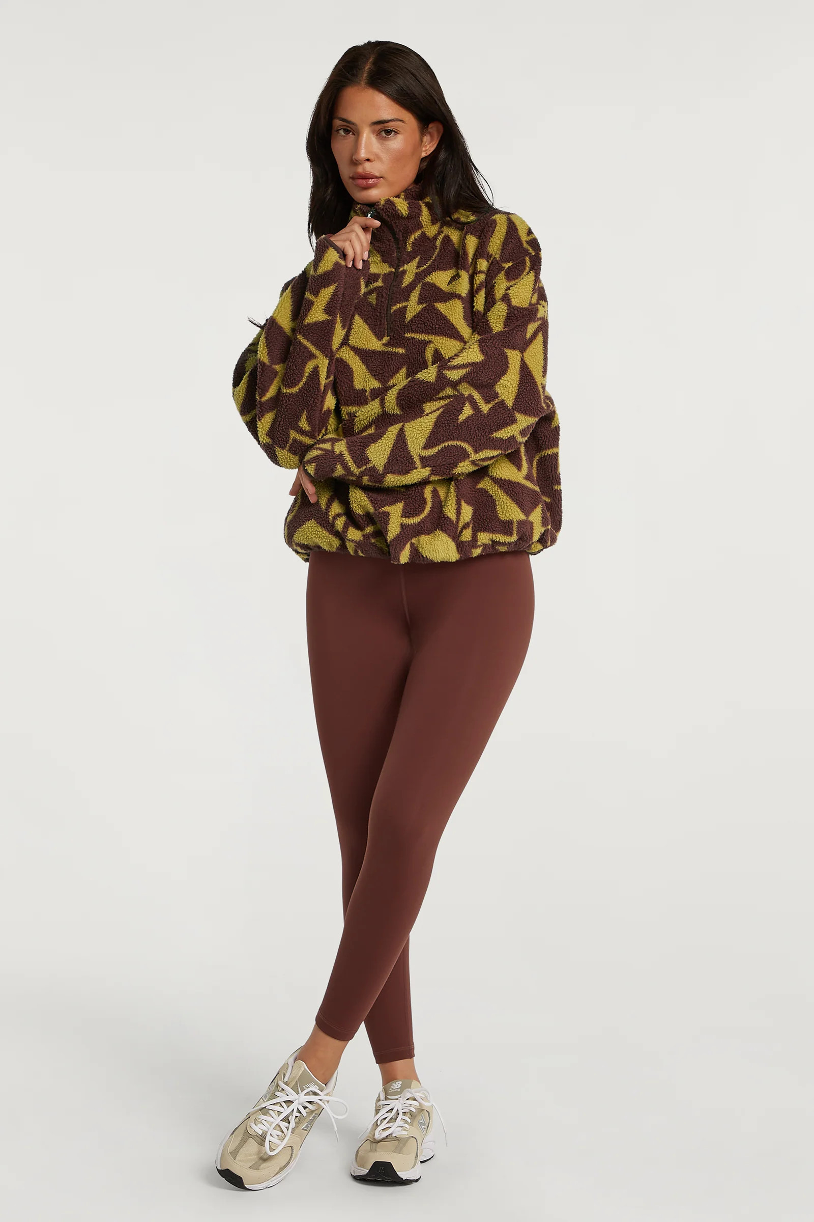 PHOENIX Half-Zip Geo Print Cacao | 4tharq 