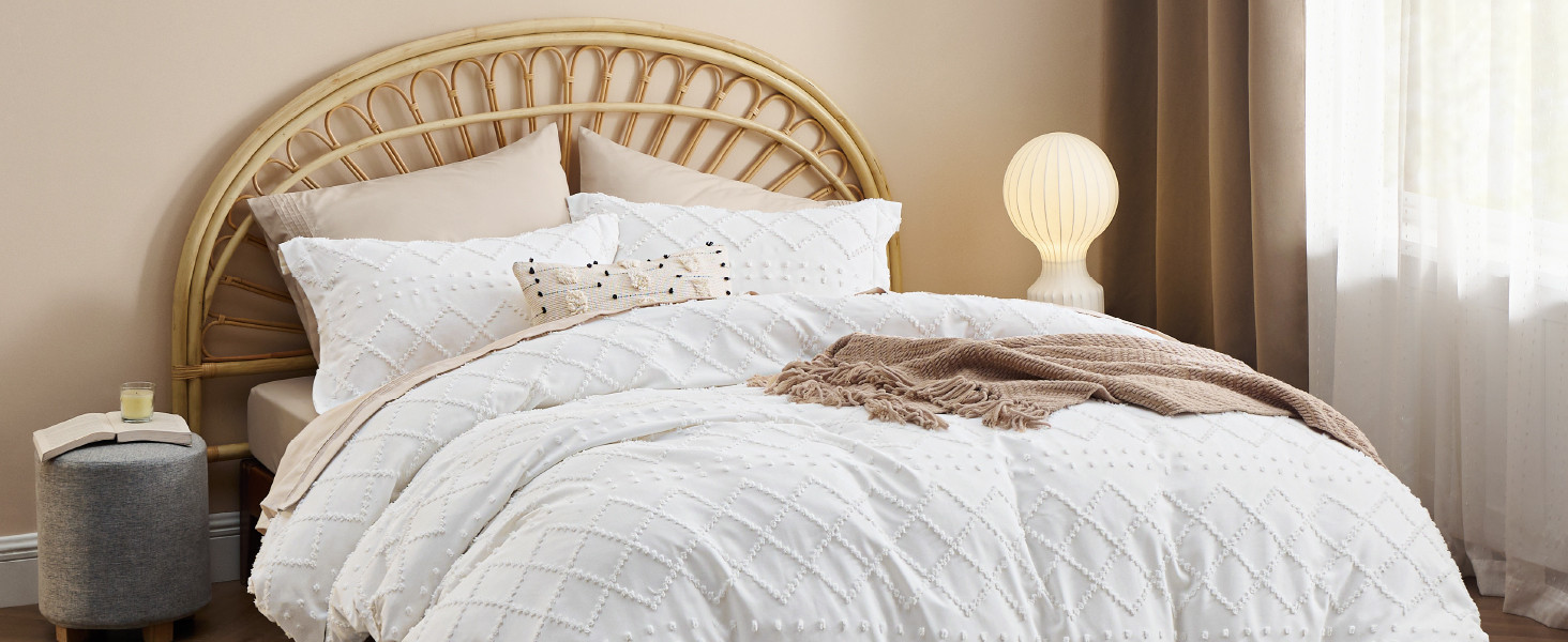 Bedsure Duvet Cover King Size - King Duvet Cover, Boho King Bedding for All Seasons, Embroidery S... | Amazon (US)