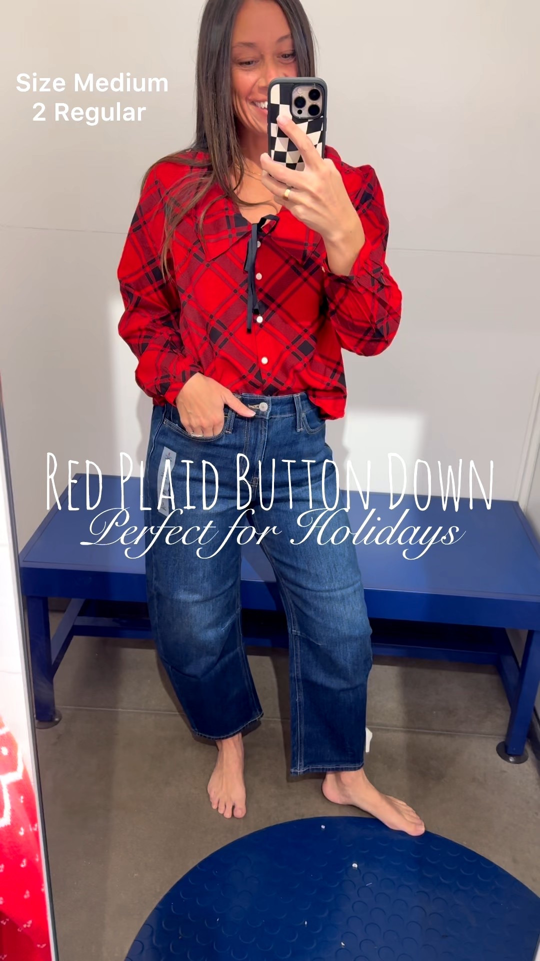 Looking for that perfect Christmas holiday party outfit? 🎄Here is some of my top pick from Old Navy! 

Starting off with this adorable red plaid top and these comfortable wow barrel jeans! 

Medium in the red plaid top and size 2 in the barrel jeans🫶🏼

Tagging some of my favorite picks for the holidays, perfect for parties, or everyday! Whether you want a comfy oversized sweater or a fun button down top with a collar. These are perfect! 😍 

Weight 130lbs, Height 5’5”. 

#LTKSaleAlert #LTKHoliday #LTKFindsUnder50