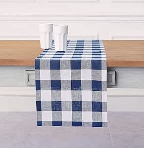 Solino Home Buffalo Check Linen Table Runner – 100% Pure Linen Plaid Table Runner 14 x 90 Inch ... | Amazon (US)