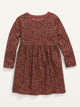 Long-Sleeve Fit & Flare Printed Dress for Toddler Girls | Old Navy (US)