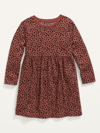 Long-Sleeve Fit &#x26; Flare Printed Dress for Toddler Girls | Old Navy (US)