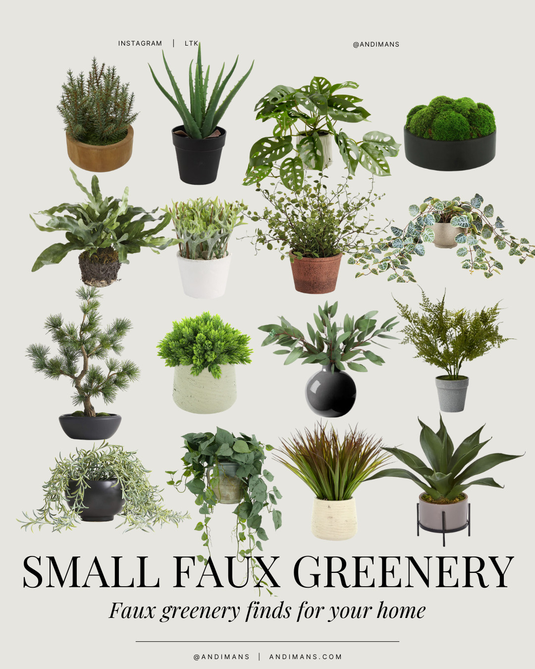 These small faux greenery finds are my secret weapon for styling. Tuck them on shelves, layer them on a coffee table, or place them in a planter to add height and interest. So realistic, zero maintenance, and works with any neutral home. 

 #LTKSaleAlert #LTKFindsUnder50 #LTKFindsUnder100