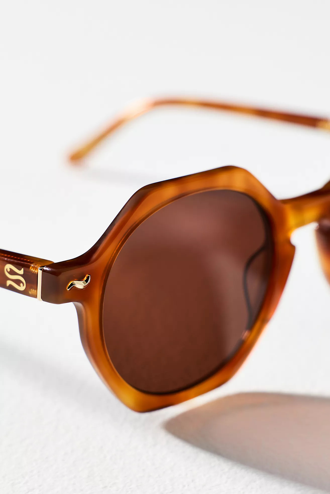 Sardine Millie Geo Circle Bright Tortie Sunglasses | Anthropologie (US)