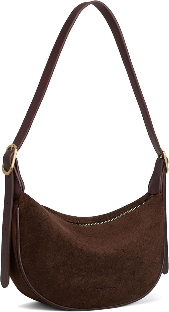 BOSTANTEN Purses for Women Crescent Crossbody Bag Vegan Leather Shoulder Hobo Handbag Adjustable ... | Amazon (US)