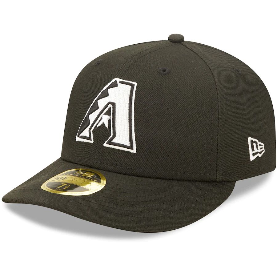 Men's Arizona Diamondbacks New Era Black & White Low Profile 59FIFTY Fitted Hat | MLB Shop