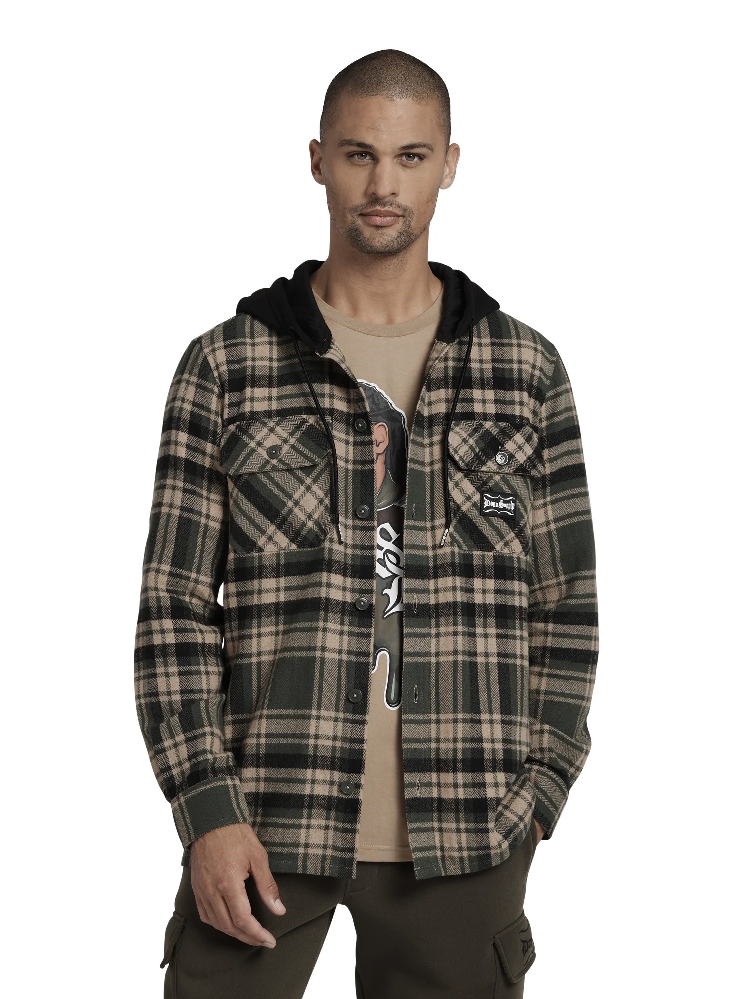 Dogg Supply by Snoop Dogg Men's and Big Men's Hooded Flannel Shirt, Sizes XS-3XL | Walmart (US)