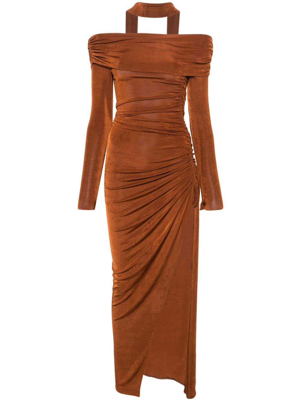 Atu Body Couture off-shoulder maxi dress - Brown | Farfetch Global