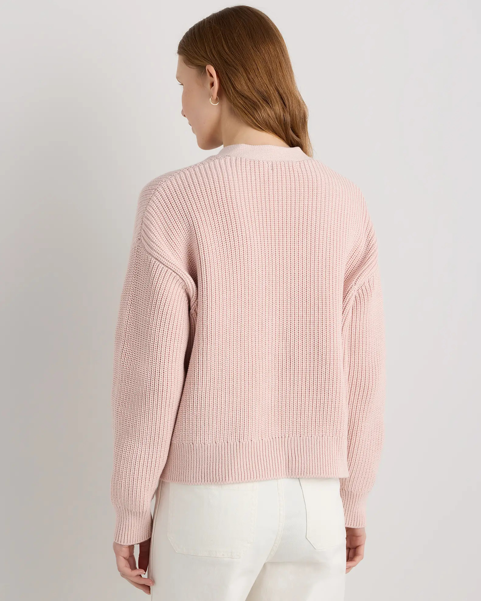 100% Organic Cotton Fisherman Boxy Cropped Cardigan | Quince