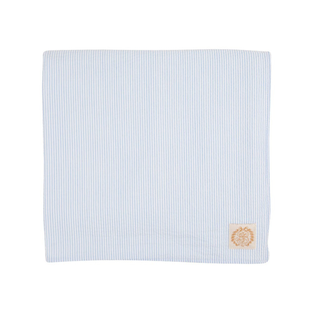 Bishop Bath & Beach Towel - Breakers Blue Seersucker | The Beaufort Bonnet Company