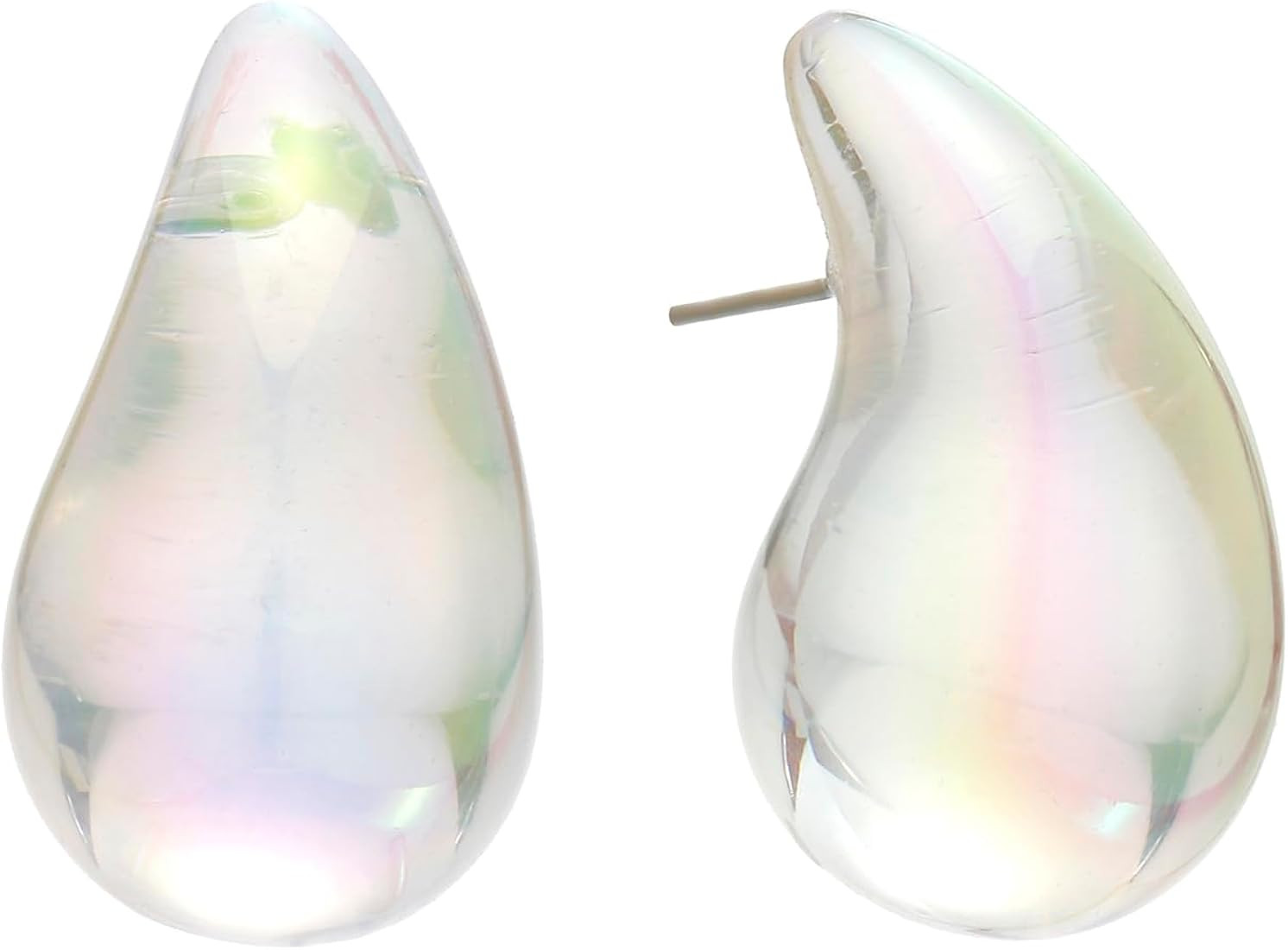 Chunky Acrylic Hoop Earrings, Lightweight Waterdrop Hoops Earrings, Hypoallergenic Trendy Jewelry... | Amazon (US)